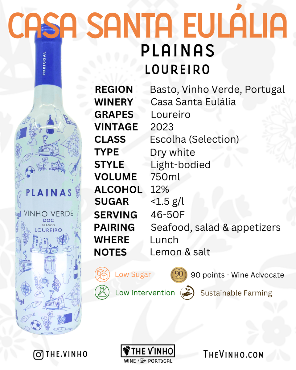Casa Santa Eulália 'Plainas' Loureiro White 2023 - The Vinho