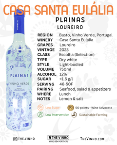 Casa Santa Eulália 'Plainas' Loureiro White 2023 - The Vinho