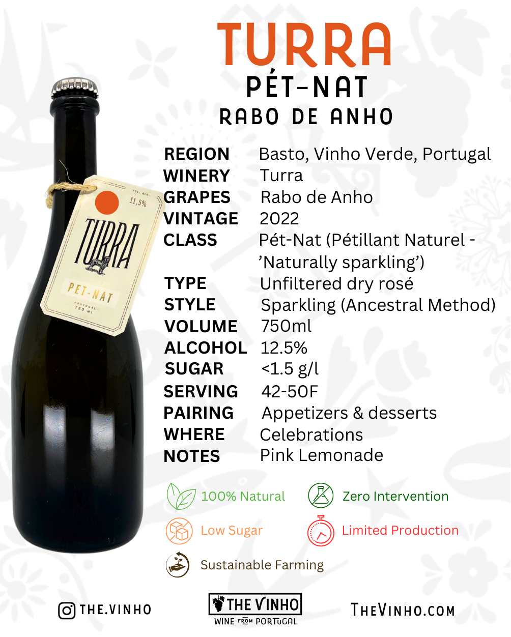 Turra Pét-Nat Rabo de Anho Rosé 2022 - The Vinho