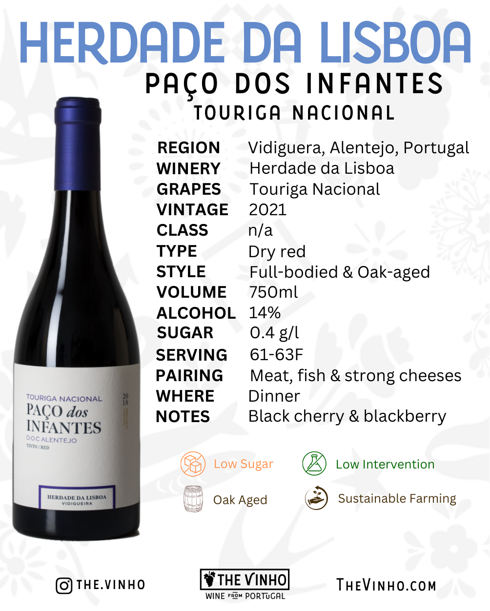 Herdade da Lisboa 'Paço dos Infantes' Touriga Nacional Red 2021 - The Vinho