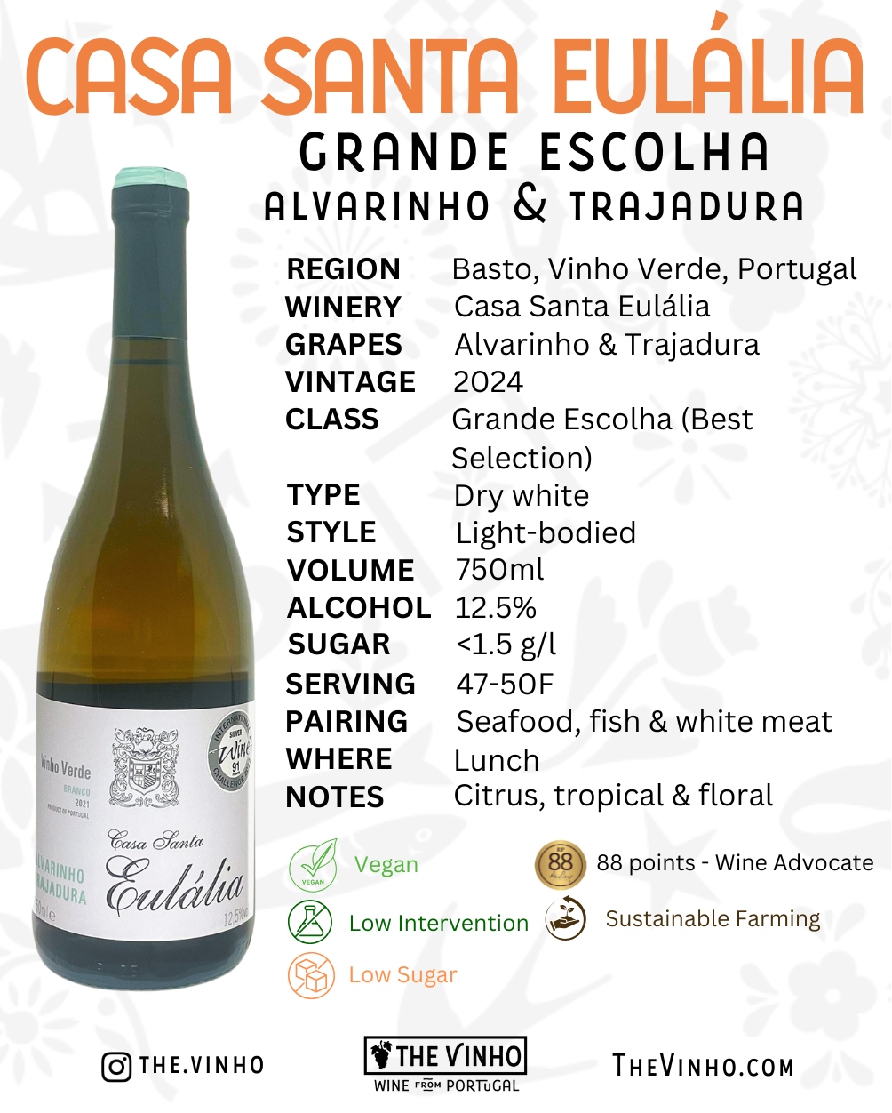 Casa Santa Eulália Grande Escolha Alvarinho & Trajadura White 2024 - The Vinho