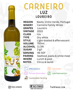 Carneiro 'Luz' Loureiro White 2023 - The Vinho