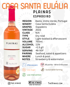 Casa Santa Eulália 'Plainas' Espadeiro Rosé 2023 - The Vinho