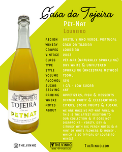 Casa da Tojeira 'Tojeira' Pét-Nat Loureiro White 2023 - The Vinho