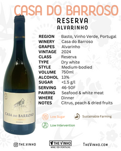 Casa do Barroso Alvarinho Reserva White 2024 - The Vinho