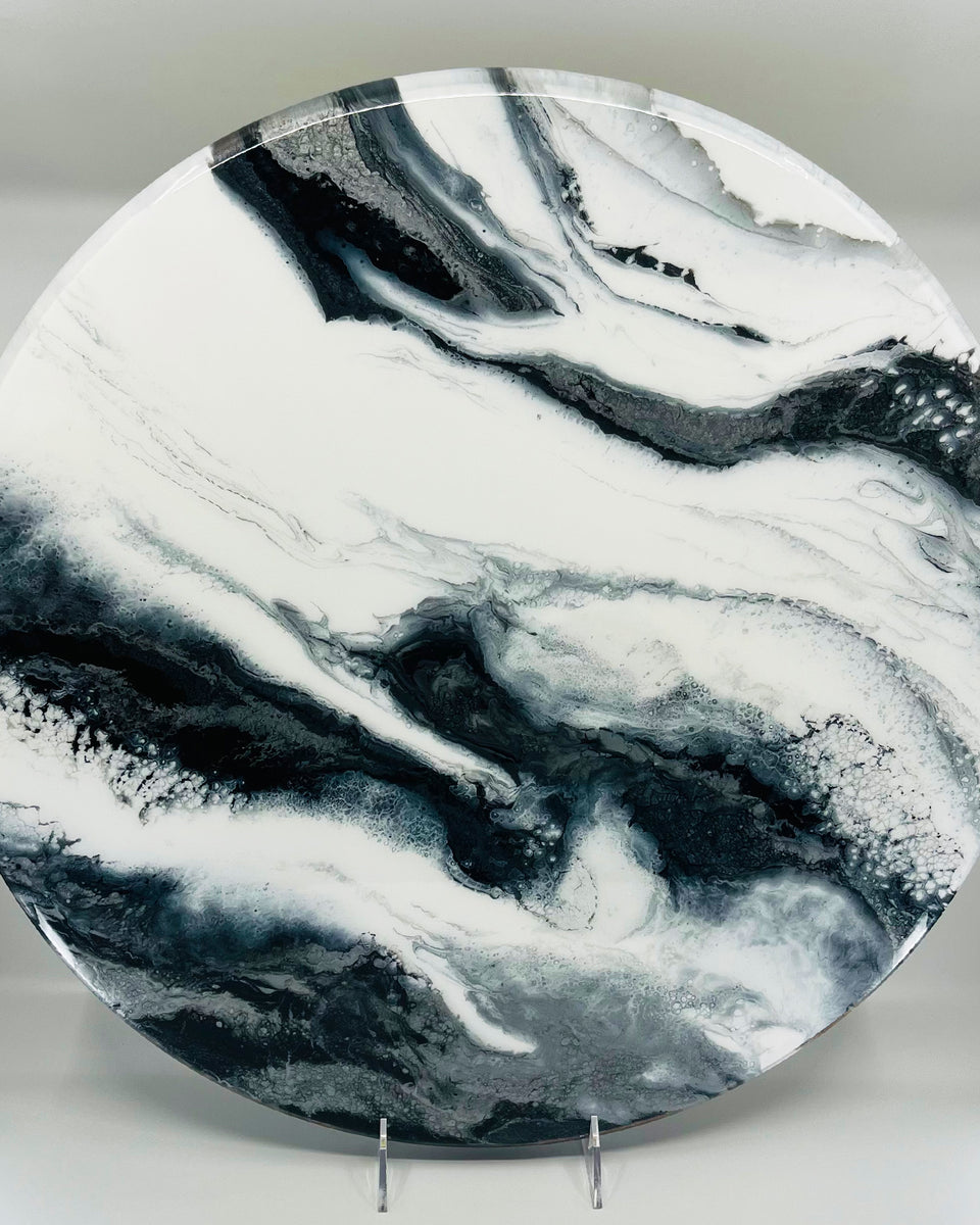 18 Inch Marbled Lazy Susan Turntable - The Green Wine