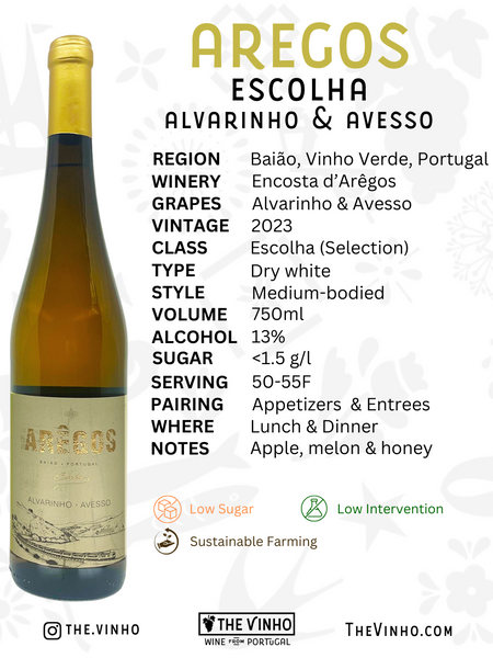 Encosta d'Arêgos 'Arêgos' Escolha Alvarinho & Avesso White 2023 - The Vinho