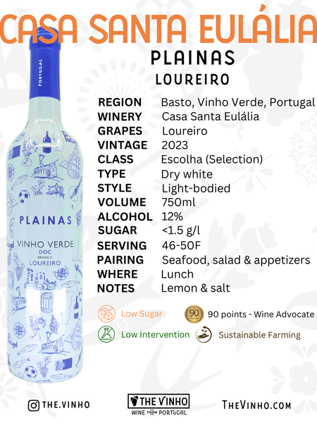 Casa Santa Eulália 'Plainas' Loureiro White 2023 - The Vinho
