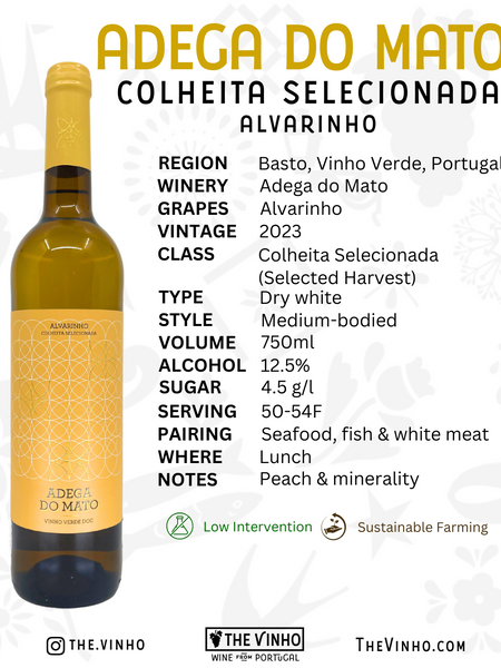 Adega do Mato Colheita Selecionada Alvarinho White 2023 - The Vinho