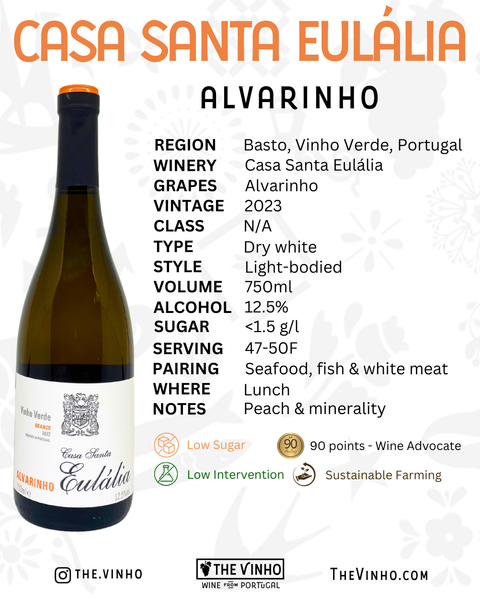 Casa Santa Eulália Alvarinho White 2023 - The Vinho