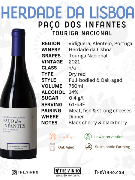 Herdade da Lisboa 'Paço dos Infantes' Touriga Nacional Red 2021 - The Vinho