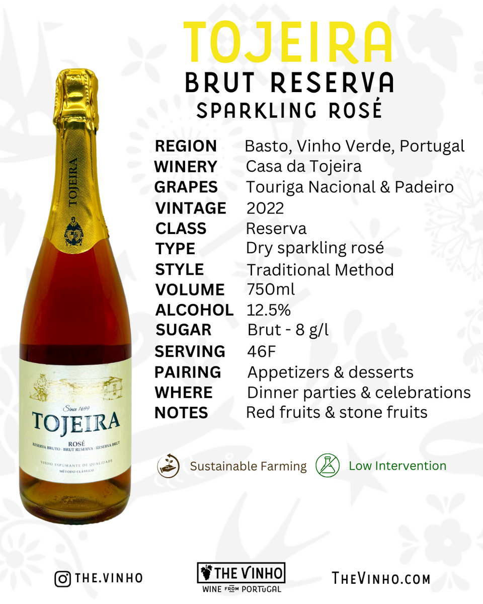 Casa da Tojeira 'Tojeira' Brut Sparkling Reserva Rosé Blend 2022