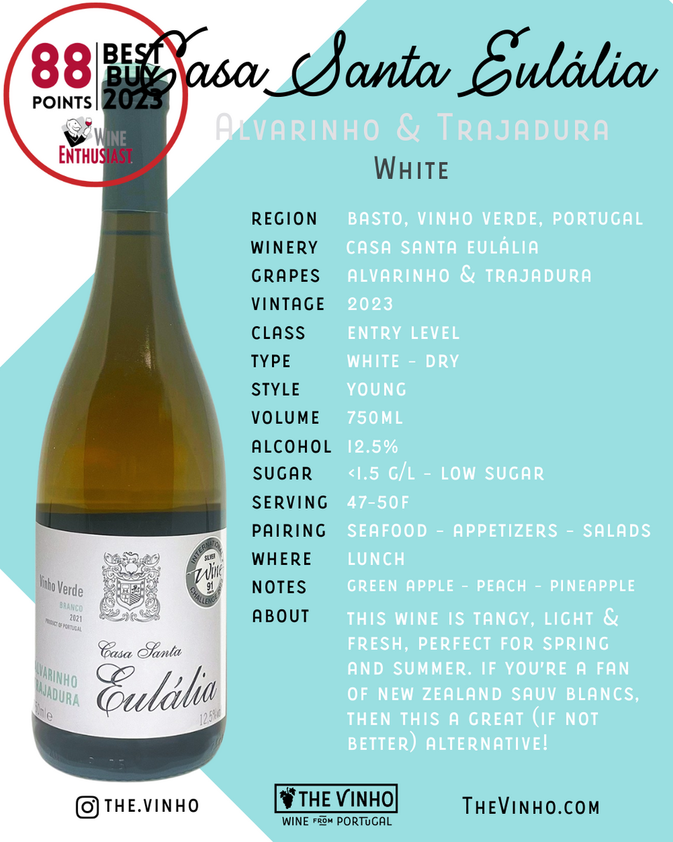 Casa Santa Eulália Alvarinho & Trajadura White 2023 - The Vinho