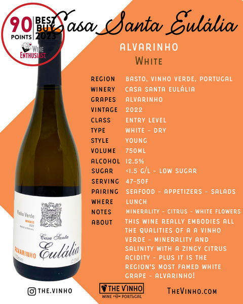 Casa Santa Eulália Alvarinho White 2022 - The Vinho