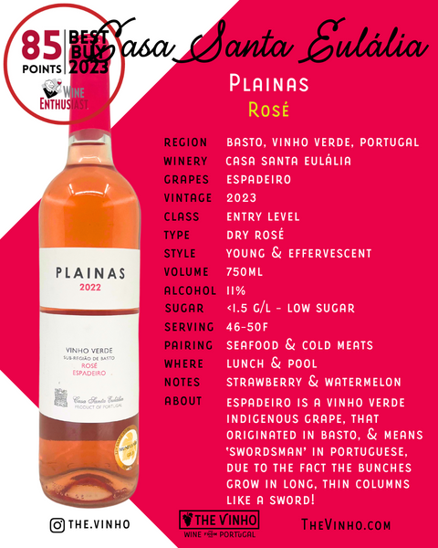 Casa Santa Eulália 'Plainas' Espadeiro Rosé 2022 - The Vinho