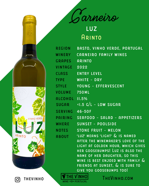 Carneiro 'Luz' Arinto White 2022 - The Green Wine