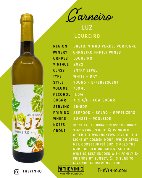 Carneiro 'Luz' Loureiro White 2022 - The Green Wine