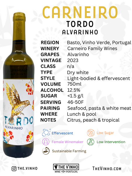 Carneiro 'Tordo' Alvarinho White 2023 - The Vinho