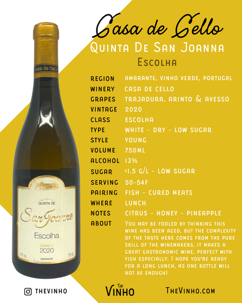 Casa de Cello 'Quinta de San Joanne' Escolha White Blend 2020 - The Green Wine