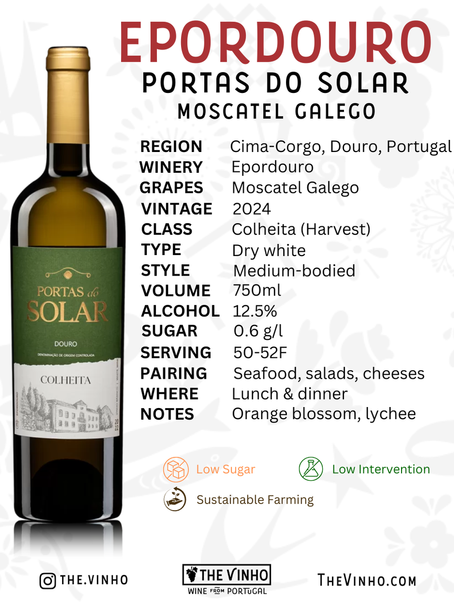 Epordouro 'Portas do Solar' Colheita Moscatel Gaelgo White 2024 - The Vinho