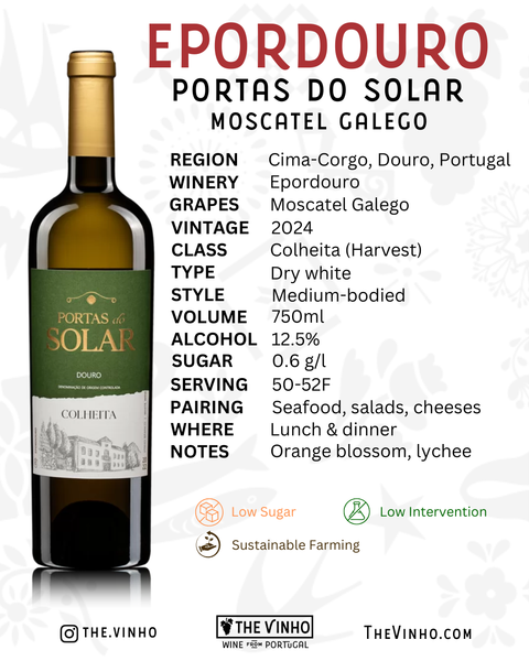Epordouro 'Portas do Solar' Colheita Moscatel Gaelgo White 2024 - The Vinho