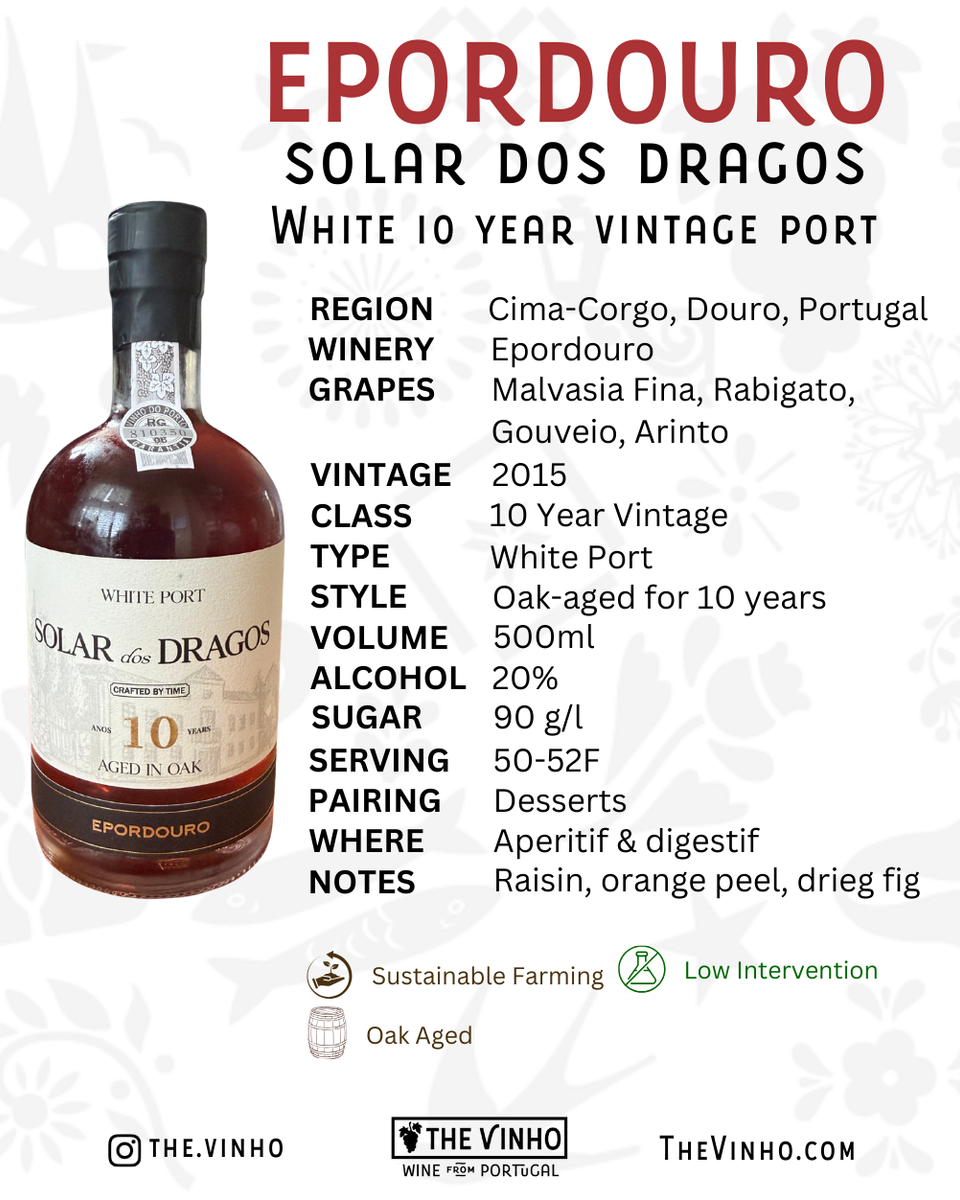 Epordouro 'Solar dos Dragos' White 10 Year Vintage Port 2015 - The Vinho