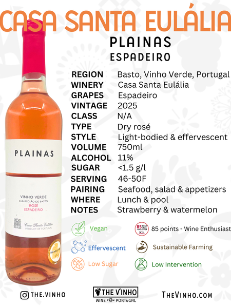 Casa Santa Eulália 'Plainas' Espadeiro Rosé 2025 - The Vinho