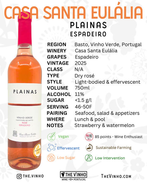 Casa Santa Eulália 'Plainas' Espadeiro Rosé 2025 - The Vinho
