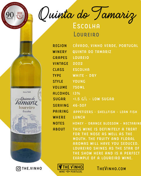 Quinta do Tamariz Escolha Loureiro White 2022 - The Vinho