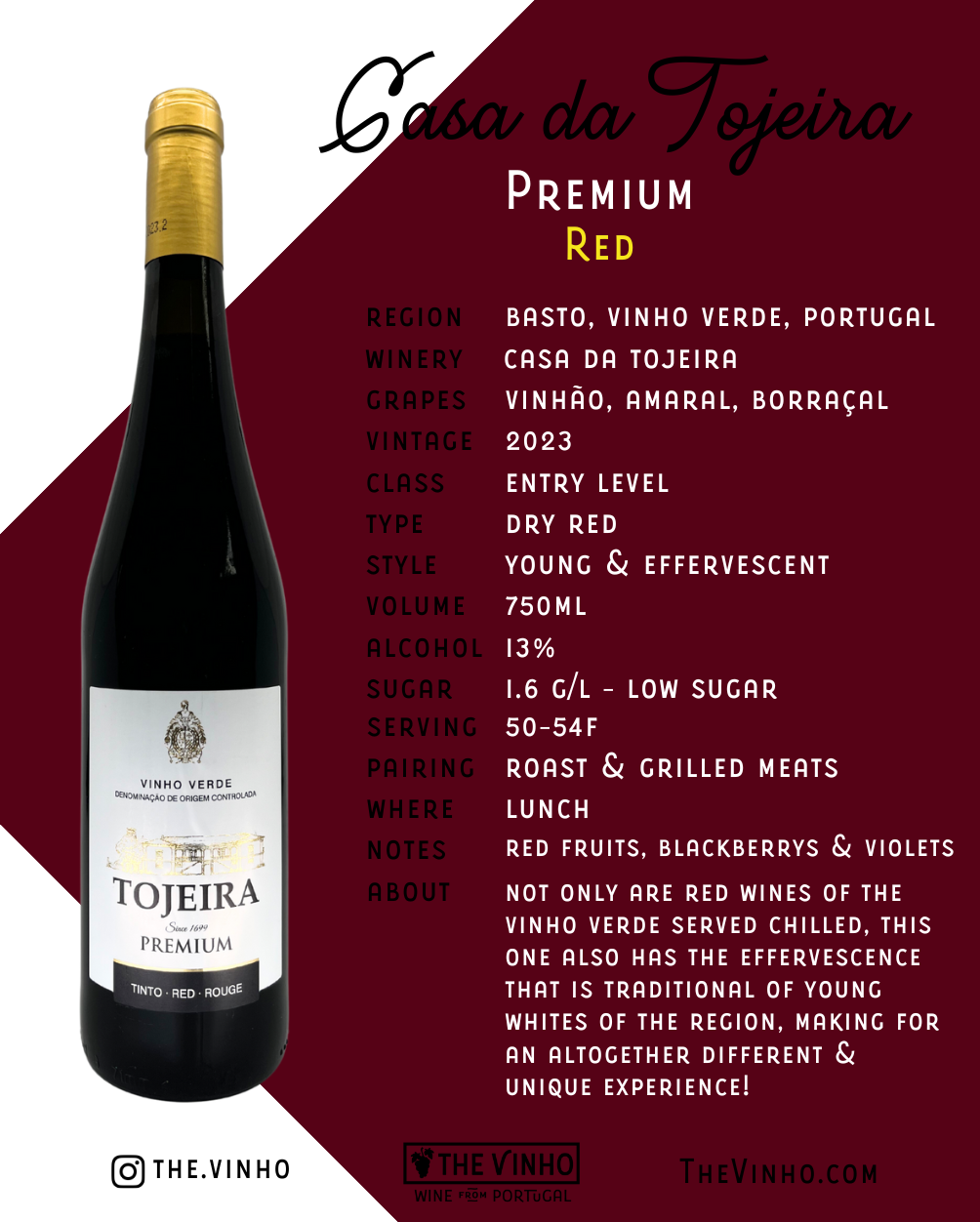  Casa da Tojeira 'Tojeira' Premium Red Blend 2023 - The Vinho
