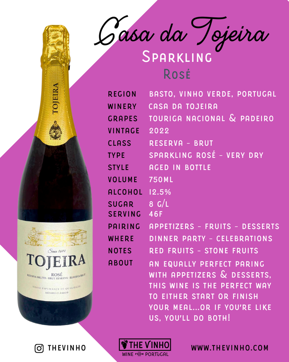 Casa da Tojeira 'Tojeira' Sparkling Brut Reserve Rosé Blend 2022 - The Green Wine