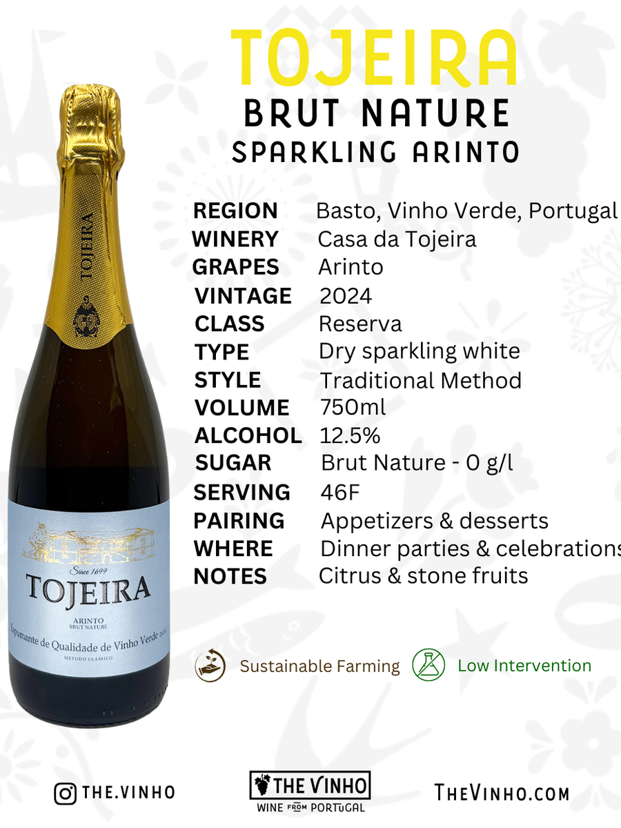 Casa da Tojeira 'Tojeira' Brut Nature Sparkling Arinto 2024 - The Vinho