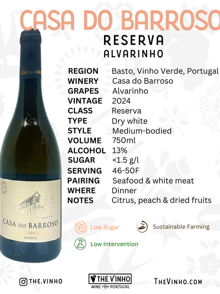 Casa do Barroso Alvarinho Reserva White 2024 - The Vinho